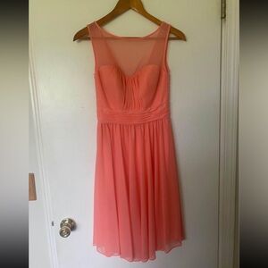 David’s bridal coral bridesmaids dress